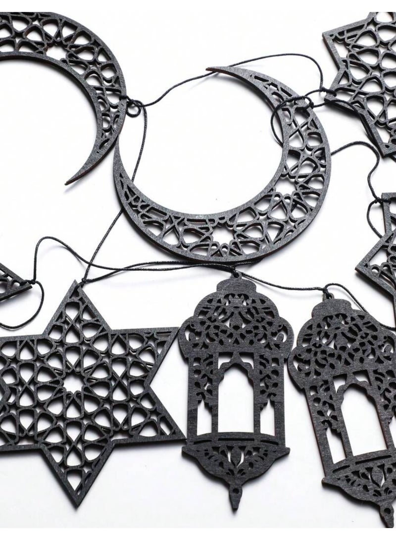 زينة رمضان جدارية باللون الأسود | ديكور رمضاني أنيق للمنازل والمجالس - Image 4